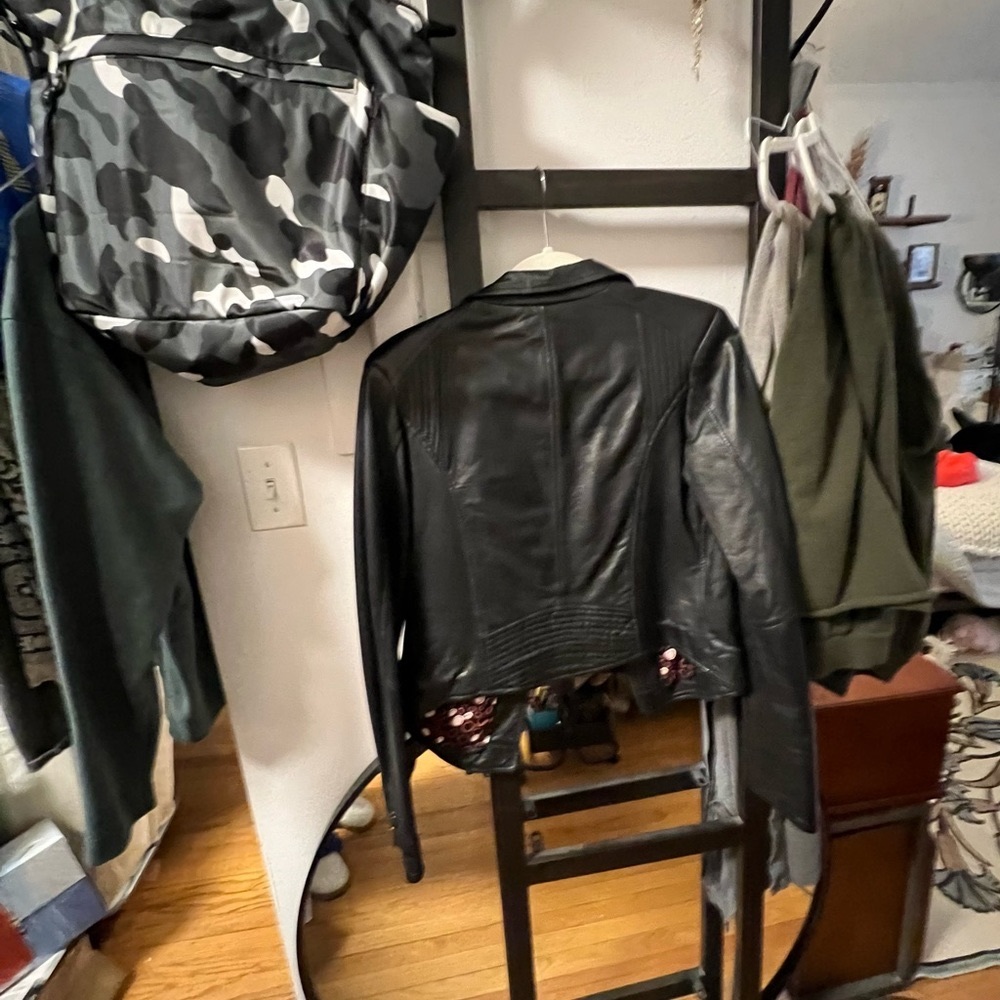 Butter soft Italian leather moto jacket. Purchased in Italy, never worn Petite